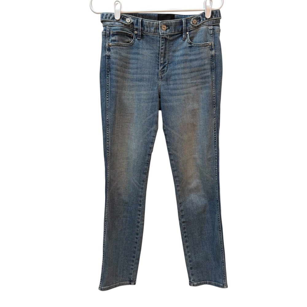 White House Black Market Everyday Soft Straight Mid-Rise Jeans Blue 4L 570367647